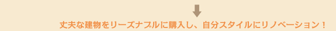 丈夫な建物をリーズナブルに購入し、自分スタイルにリノベーション！